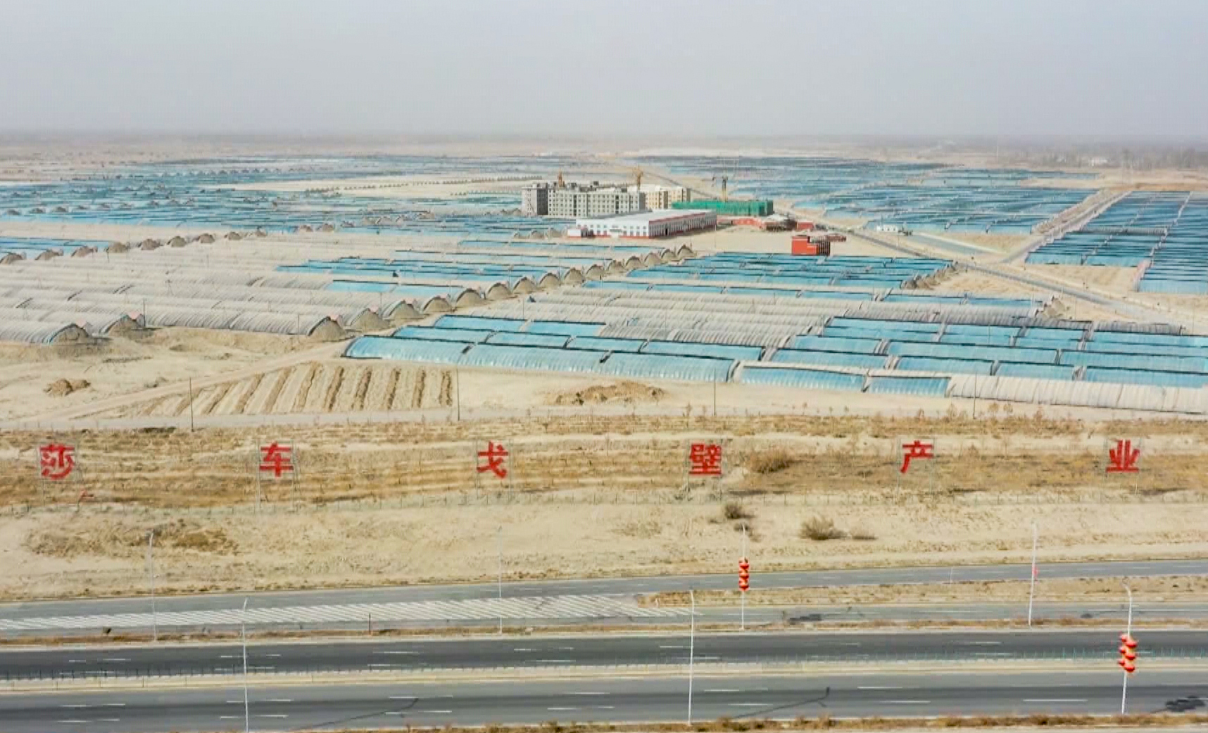 新疆喀什地區(qū)莎車縣地處塔克拉瑪干沙漠南緣，是招商局集團的定點幫扶縣，這里自然條件惡劣、產(chǎn)業(yè)基礎(chǔ)薄弱、生態(tài)環(huán)境脆弱。近年來，招商局集團先后投資2000萬元助力戈壁產(chǎn)業(yè)發(fā)展，統(tǒng)籌謀劃生態(tài)保護和產(chǎn)業(yè)升級，使?jié)M地荒蕪的戈壁灘變成了安居樂業(yè)的“幸福園”。