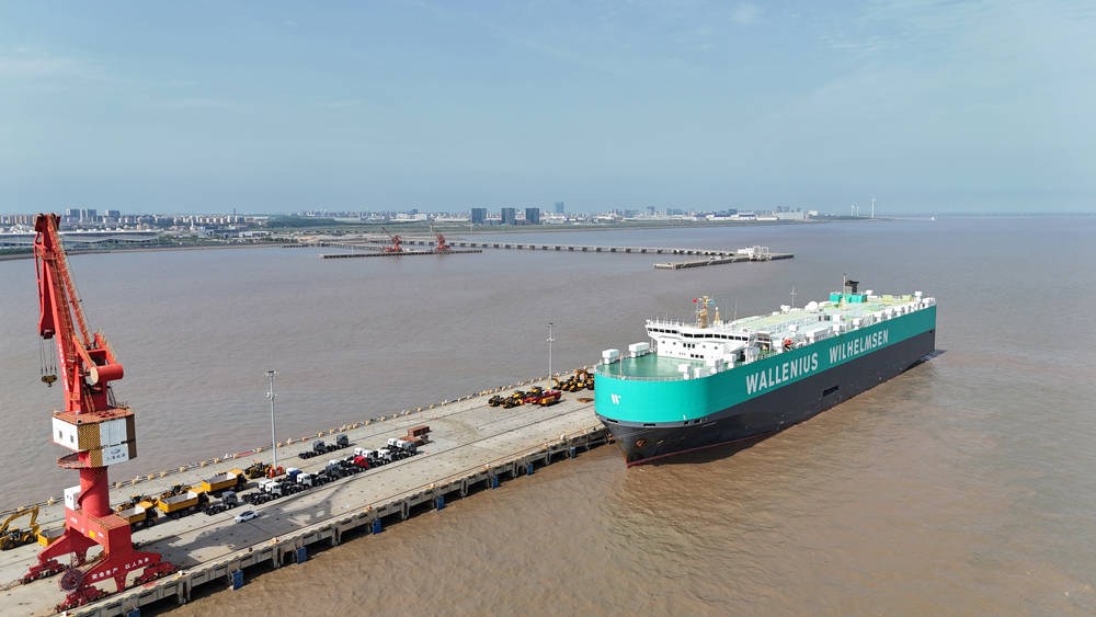 據(jù)介紹，該二期工程位于已建一期碼頭西側(cè)，共設(shè)置2個7萬噸級（GT）滾裝泊位，主要新建包括長740米、寬60米的汽車滾裝碼頭和長966米、寬18米的引橋各一座，并同步完成了港池疏浚、防撞設(shè)施建設(shè)、電氣設(shè)施等配套工程。